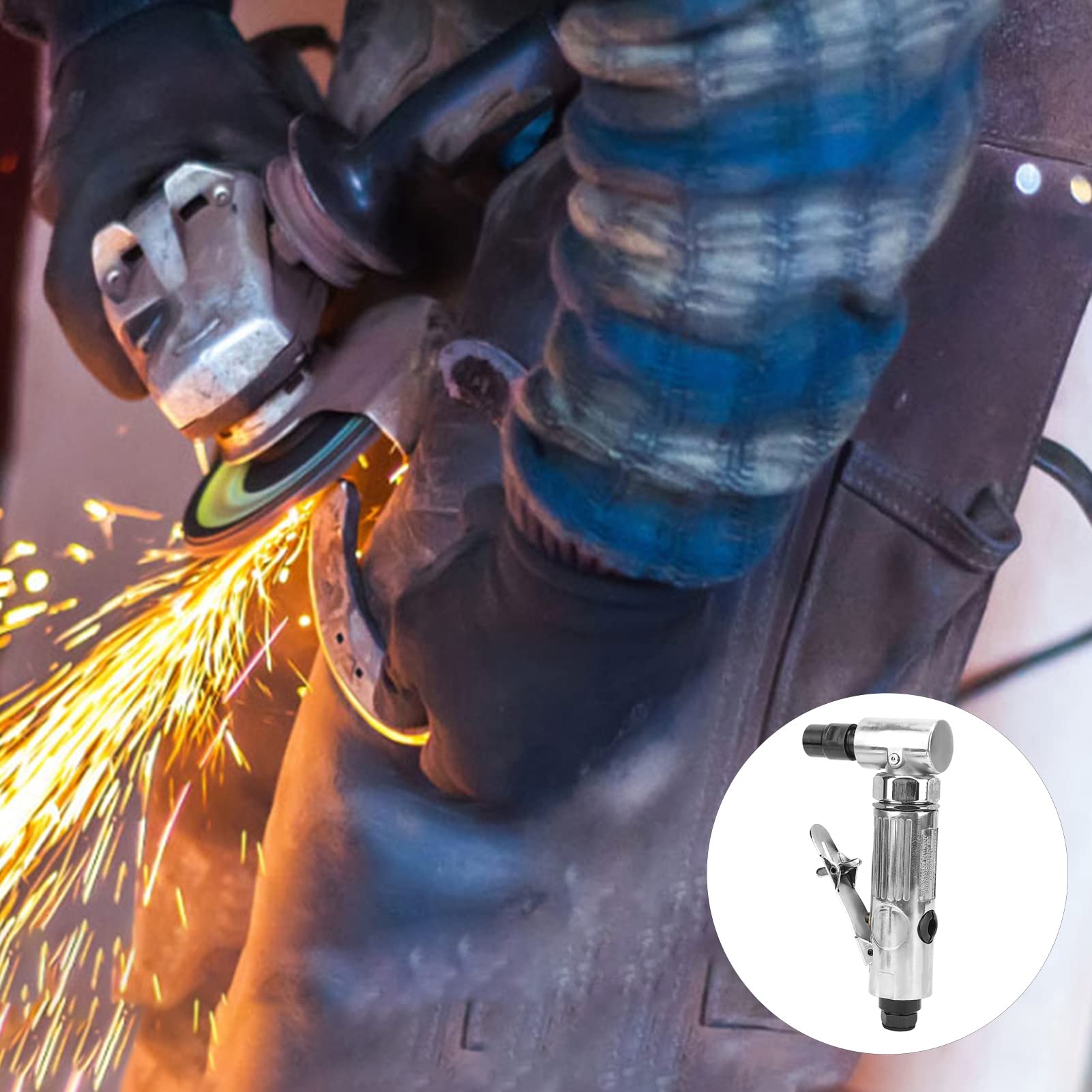 1/4-Inch BSP Right Angle Air Die Grinder Tool - 20000 RPM Pneumatic Grinding Machine with 2-Inch Disc for Metalworking, Wood Carving & Automotive Repair | Perfect for Grinding, Deburring & Shaping Metal, Wood & Plastic Surfaces