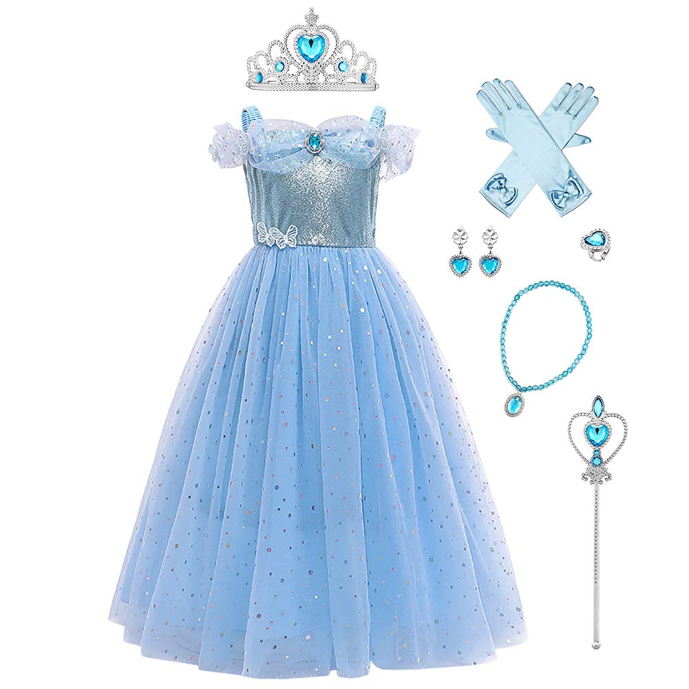Butterfly Princess Dress for Girls - Elegant Tulle Costume with Accessories for Birthday Party, Halloween, Christmas & Carnival - Perfect for Dress Up, Cosplay & Special Occasions