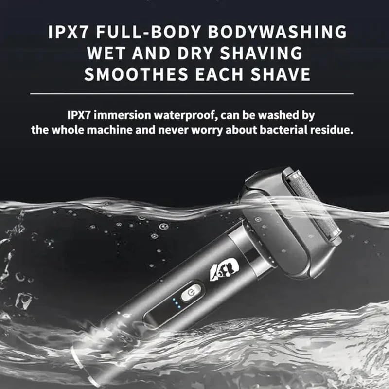 Men's Electric Razor - Rechargeable Cordless Shaver with Washable & Removable Blades for Smooth Shaving - Perfect for Travel, Home & Gym Use