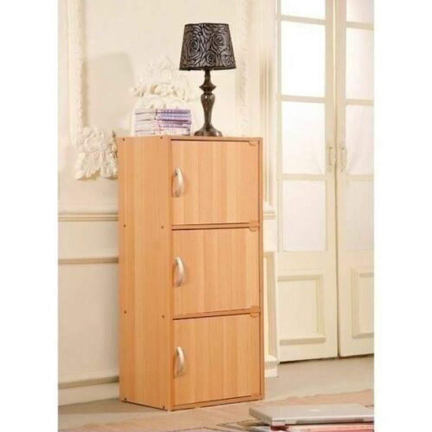 Beech Wood 3-Door Storage Cabinet - 16