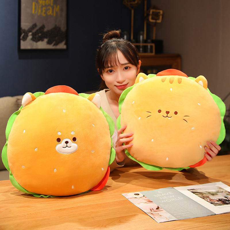 Cute Kawaii Hamburger Plush Toy - Soft Stuffed Animal for Kids, Girls & Boys | Perfect for Bedroom Decor, Birthday Gifts & Cuddling