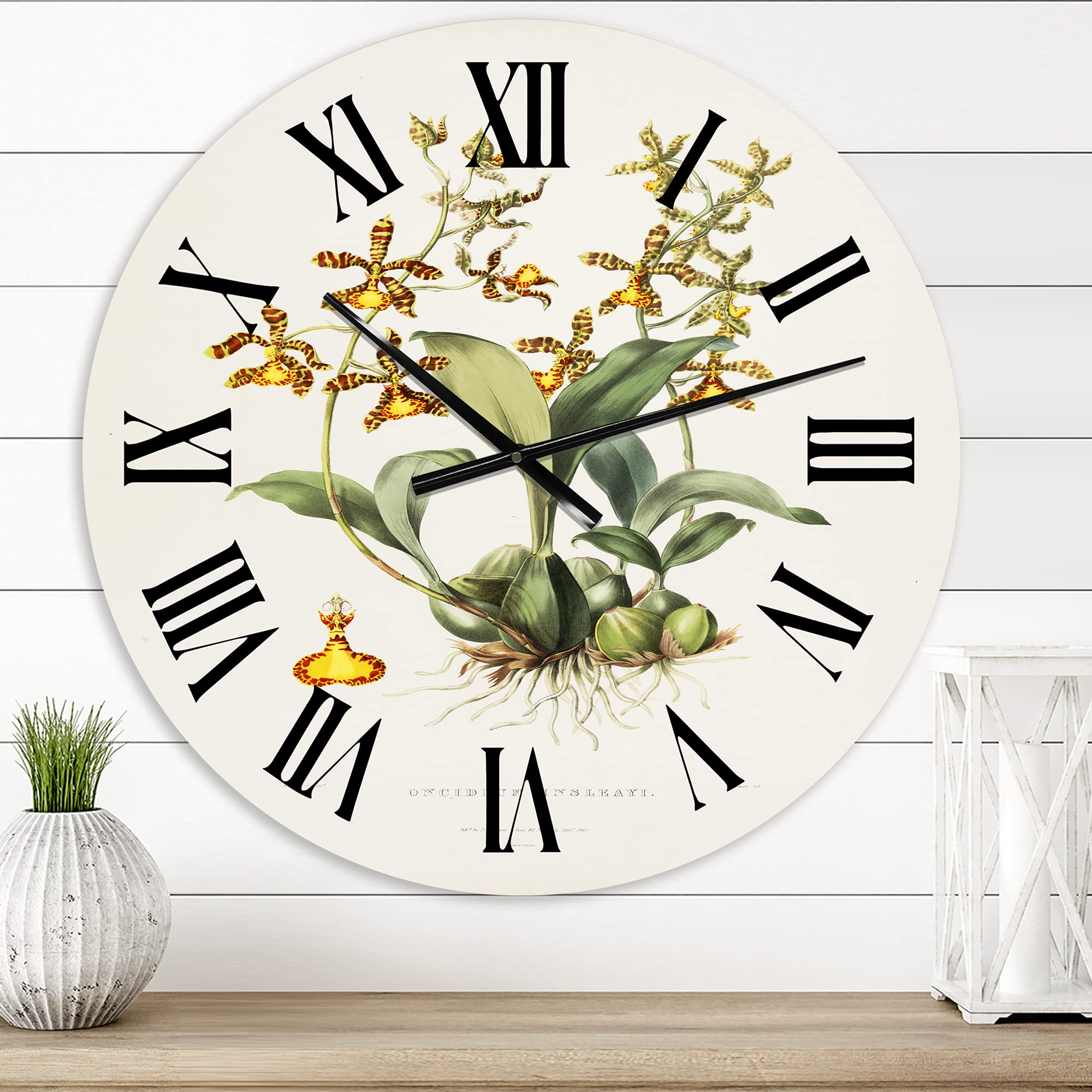 Vintage Floral Wall Clock - Large Traditional Botanical Wall Decor for Home, Office & Living Room | Perfect for Farmhouse, Rustic & Classic Interior Design