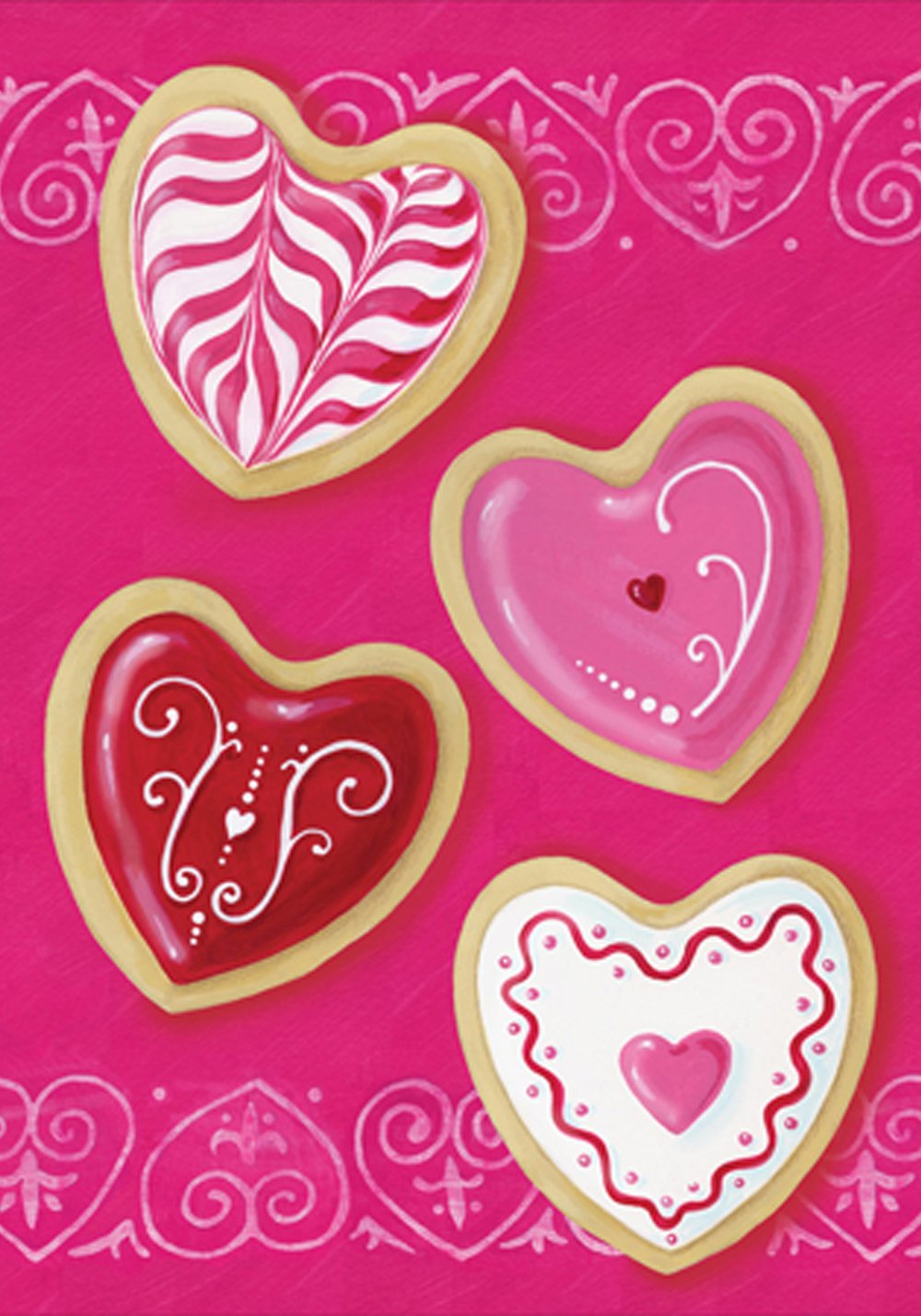 Toland Home Garden 101158 Double Sided Valentine's Day Heart Cookies Garden Flag - 28x40 Inch Outdoor Yard Decoration for House, Porch & Patio - Perfect for Valentine's Day Decorations & Seasonal Home Decor