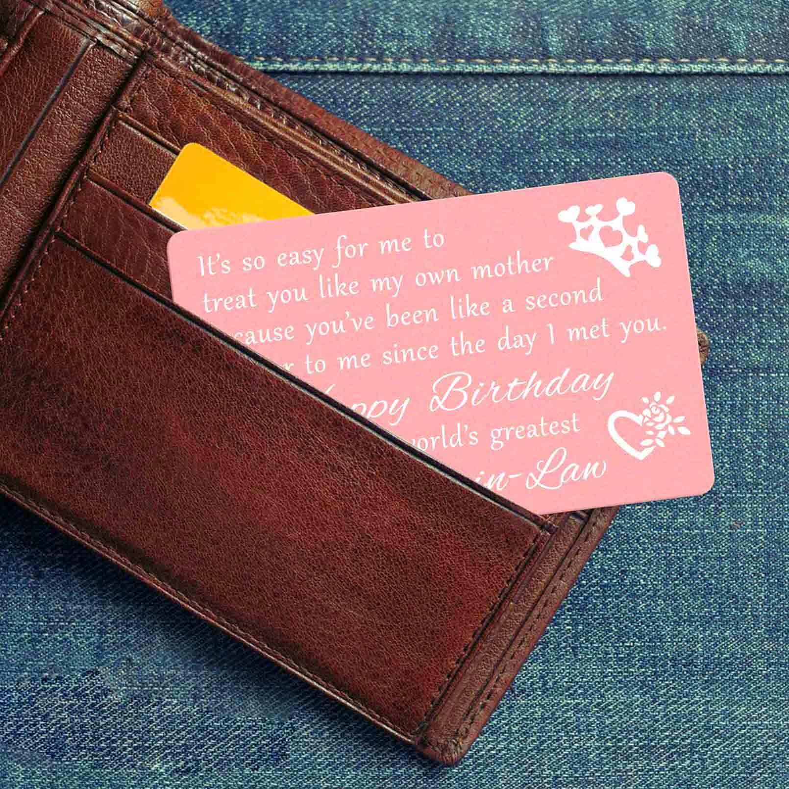 Engraved Wallet Card - Birthday Gift for Mother-in-Law | Thoughtful Present for Special Occasions