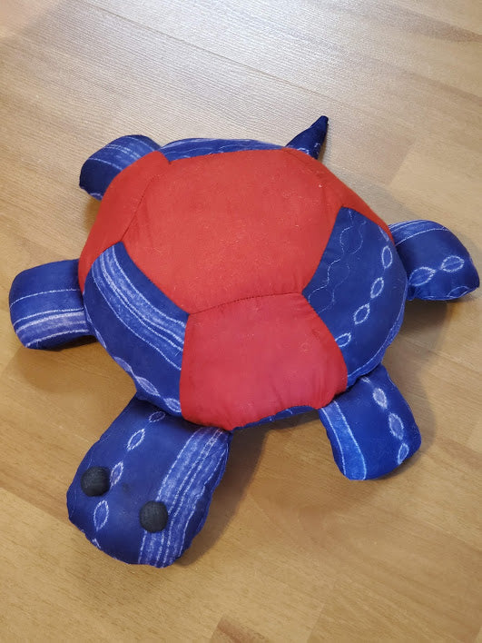African Tie Dye Stuffed Turtle Plush Toy - Soft Cuddly Animal Pillow for Kids, DPAST003 - Perfect for Nursery Decor, Birthday Gifts & Sensory Play