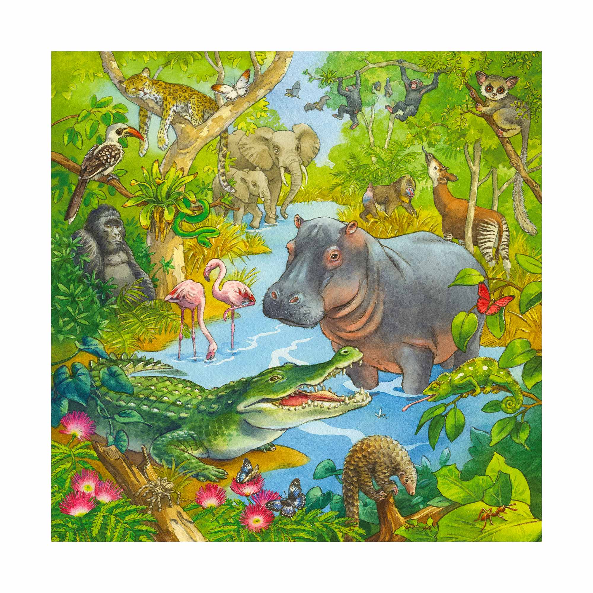 3 x 49 Piece Jungle Animal Puzzle Set for Kids - Fun Learning Educational Toy for Toddlers, Perfect for Birthday Gifts, Classroom Activities & Family Game Night