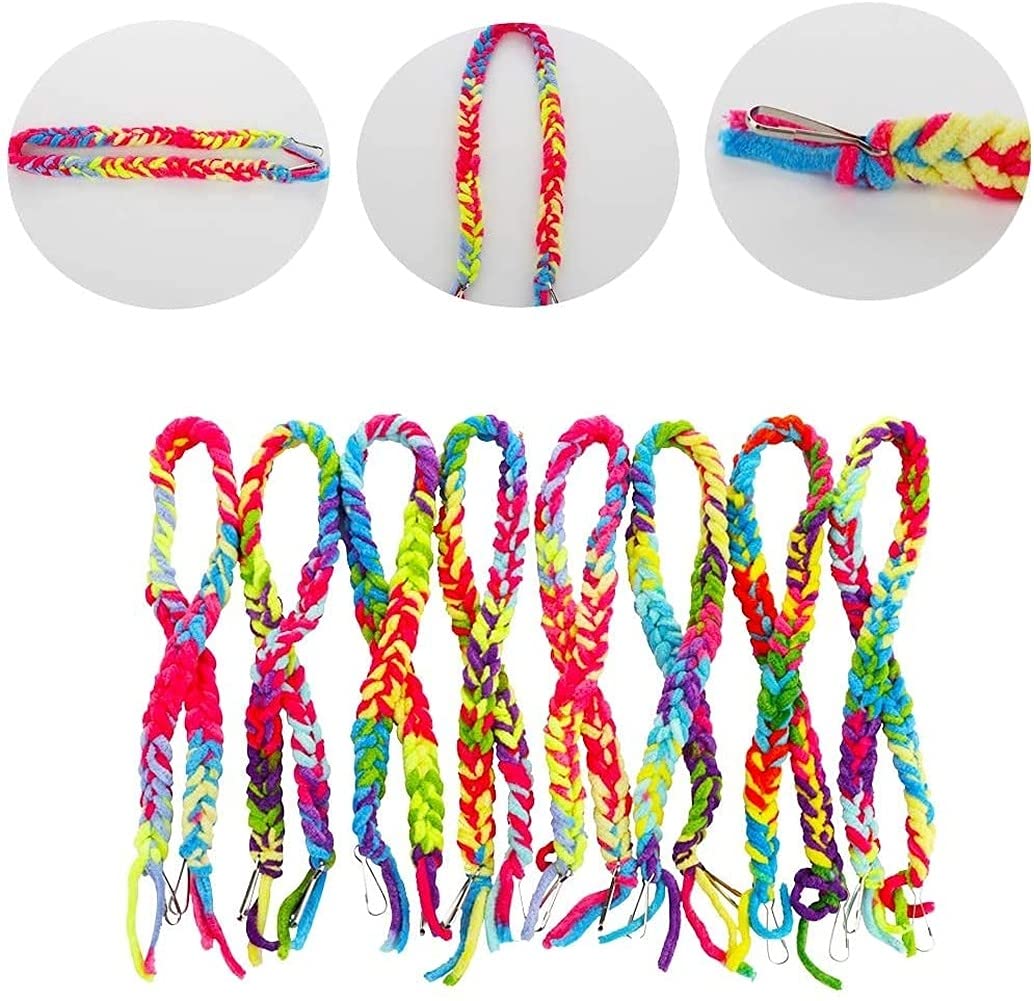 8 Pack Colorful Cotton Rope Climbing Swing Toy for Sugar Gliders, Squirrels, Hamsters, Birds & Parrots - Cage Accessories, Small Animal Hanging Perch - Perfect for Playtime, Exercise & Cage Enrichment