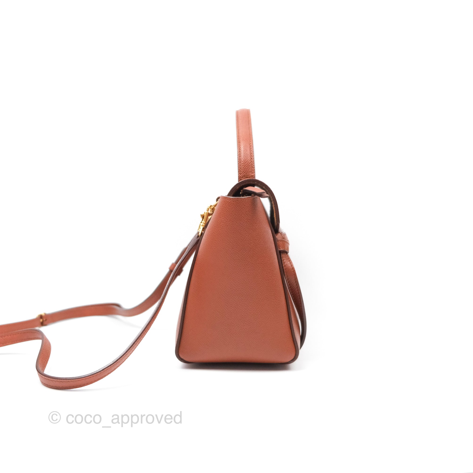 Celine Nano Belt Bag in Caramel Grained Calfskin with Gold Hardware - Perfect for Everyday Use, Work & Travel