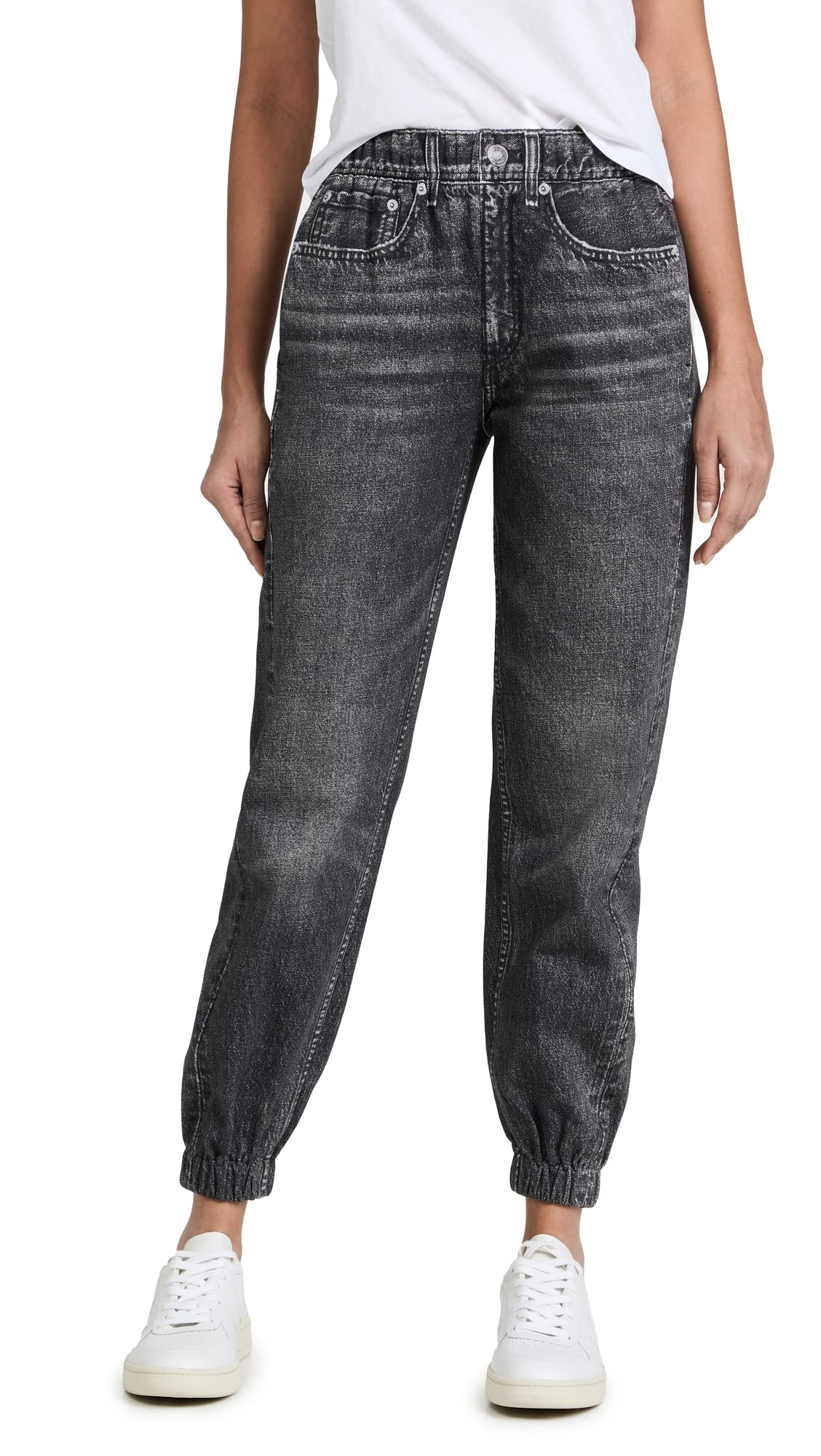 rag & bone Women's Miramar Joggers - High Waisted Casual Sweatpants for Yoga, Running & Lounge Wear | Soft Stretch Fabric with Pockets