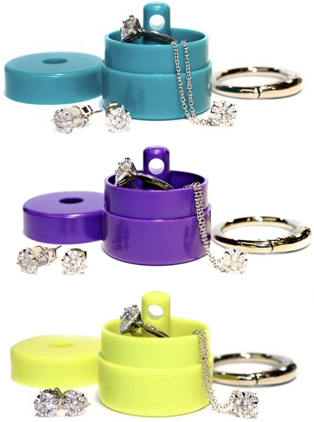 Lion Latch Travel Jewelry Organizer Box - Portable Ring Holder for Women & Girls with Keychain | Small Jewelry Storage Case & Ring Keeper | Perfect for Travel, Gifts, and Daily Jewelry Organization