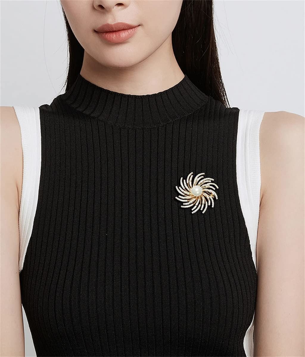 Elegant Women's Wedding Corsage Brooch with Crystal & Simulated Pearl - Perfect for Brides, Bridesmaids, and Formal Occasions