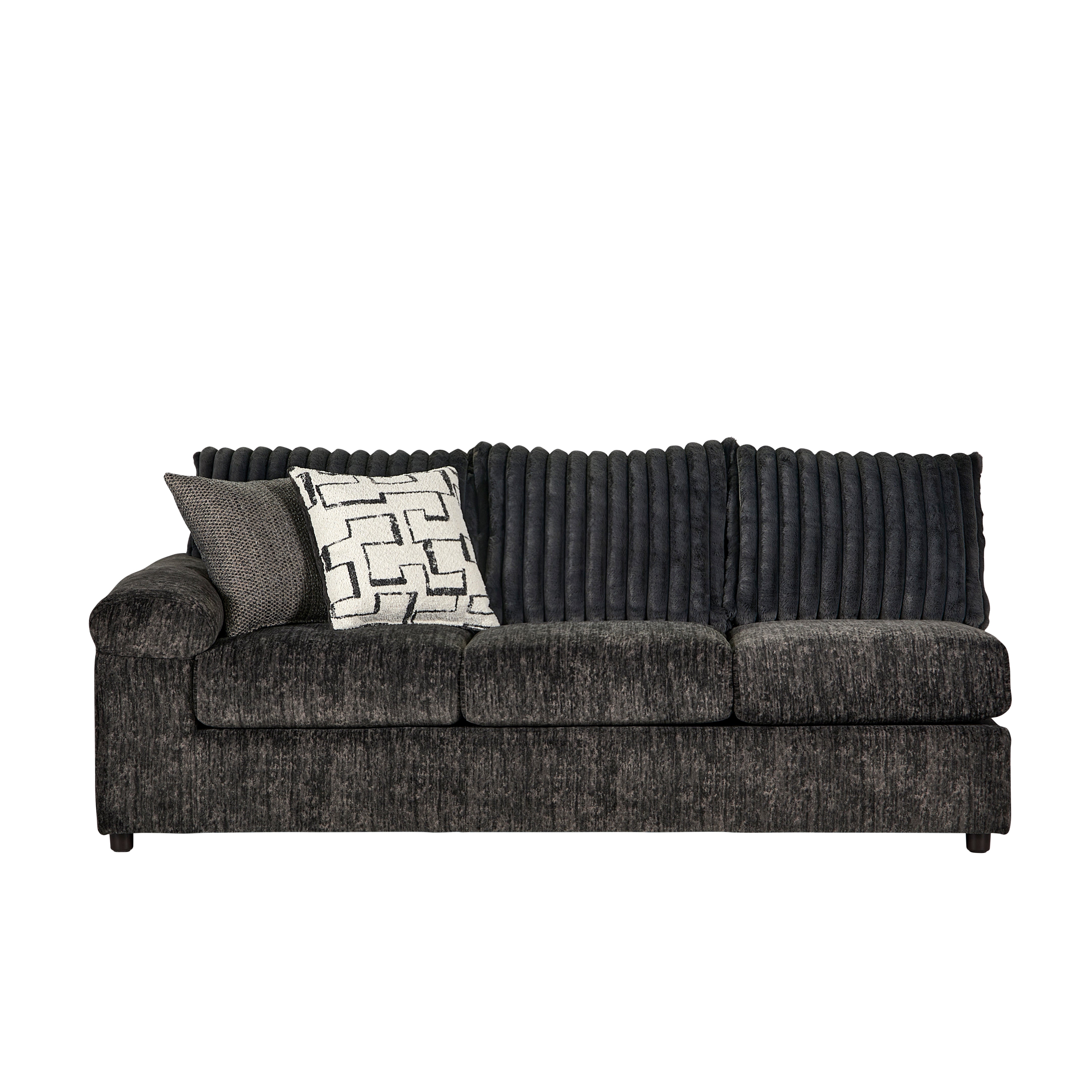 Roundhill Furniture Nason Wide Wale Corduroy Sectional Sofa Chaise - Modern L-Shaped Couch with Chaise Lounge for Living Room, Family Room & Home Theater Comfort