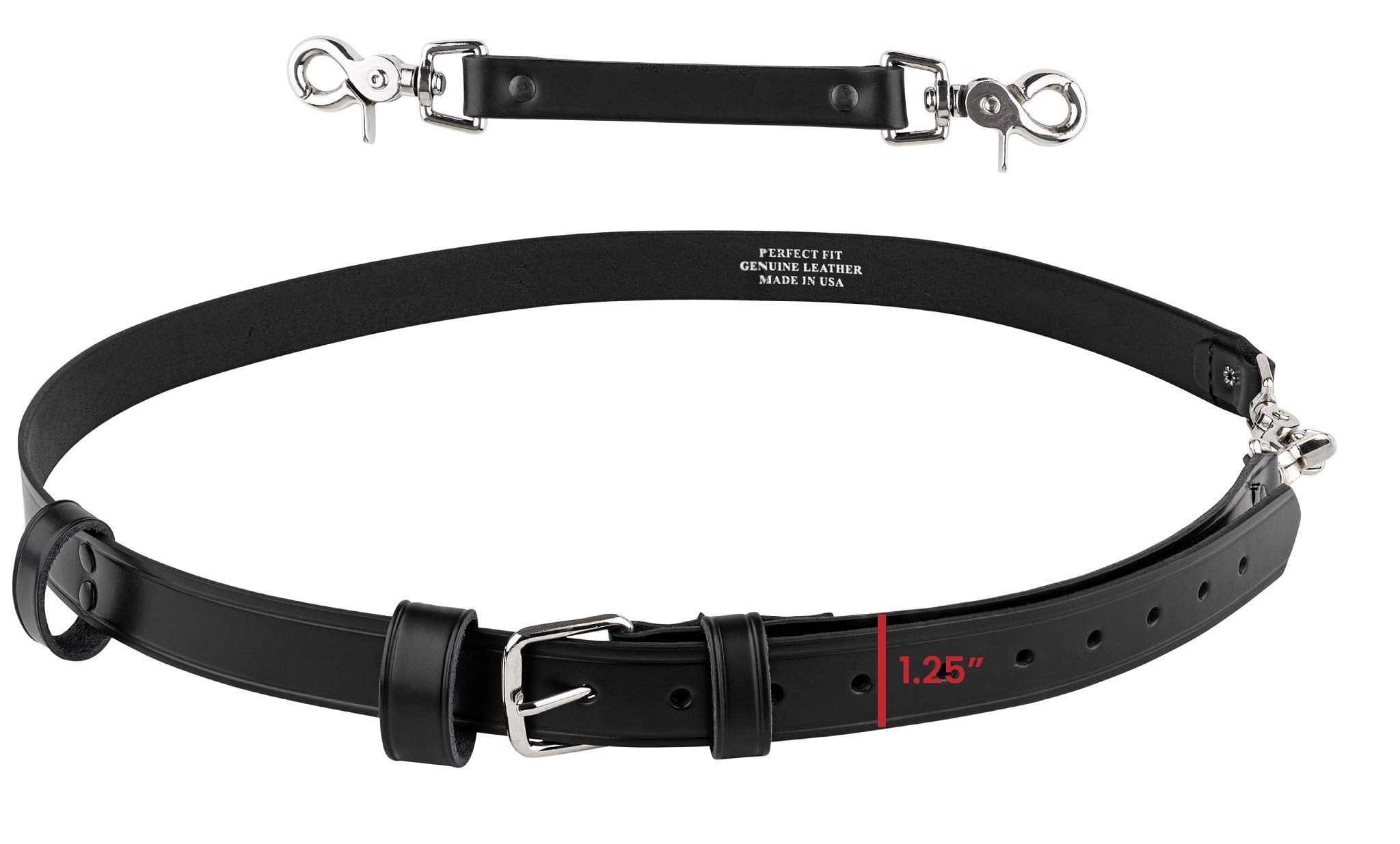 Firefighter Leather Radio Strap & Anti-Sway Holder Combo Kit - Durable Leather Gear for Firefighters, EMS, First Responders - Secure Radio & Equipment for Emergency Scenes