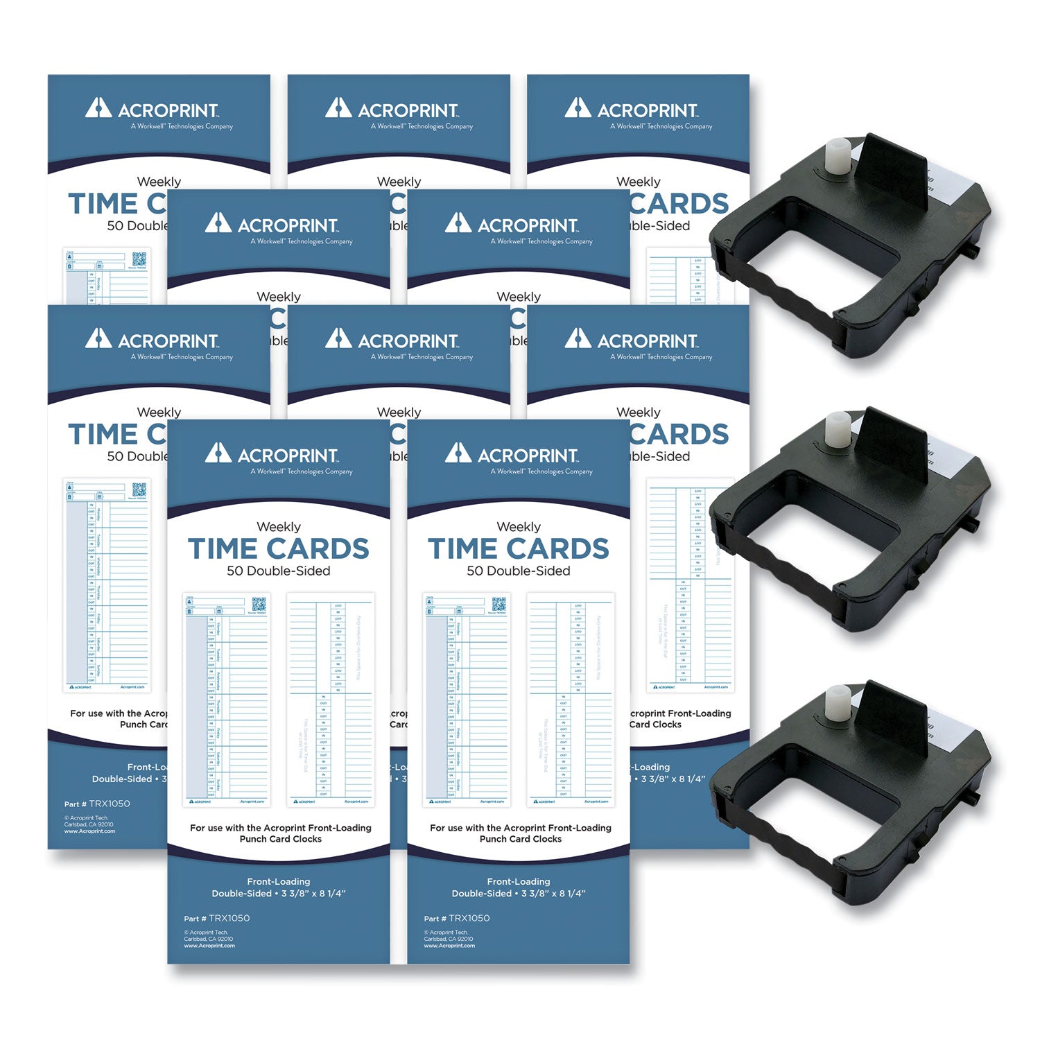 Acroprint® Exp500 Weekly Time Card Bundle - 2-Sided, 3.38