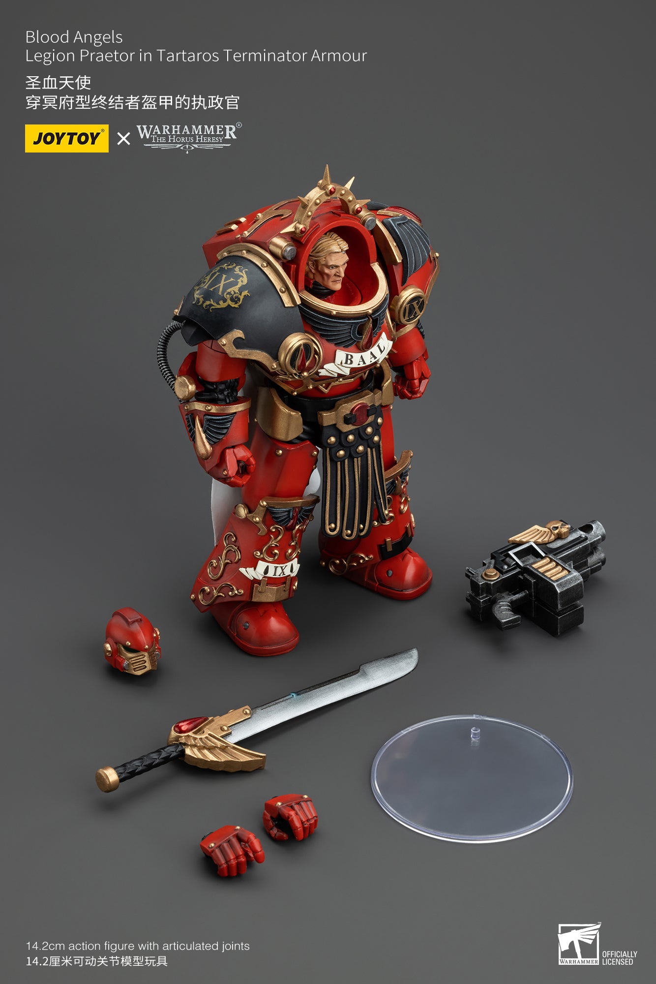 1/18 JOYTOY Warhammer The Horus Heresy Blood Angels Legion Praetor Action Figure in Tartaros Terminator Armor - Collectible Model for Display, Gaming & Warhammer 40K Fans