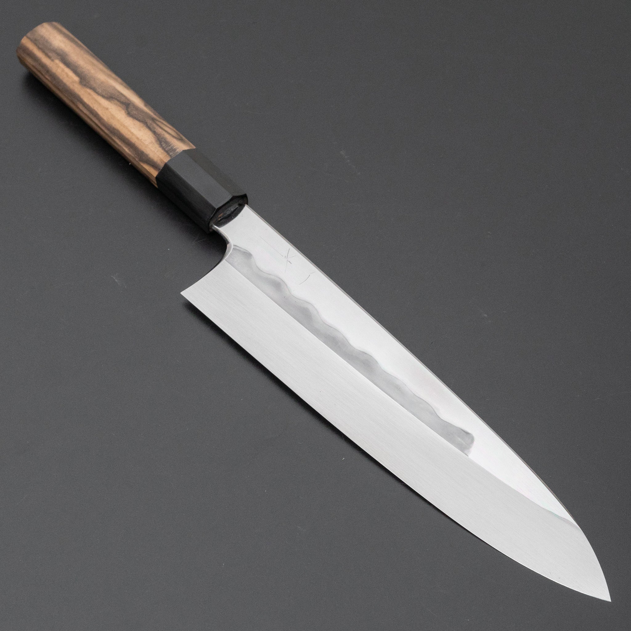 Hitohira Togashi White #1 Notaremon Mizu Honyaki Gyuto 240mm Japanese Chef Knife with Kurokaki Persimmon Handle (#097) - Professional Kitchen Knife for Sushi, Meat Cutting & Food Preparation