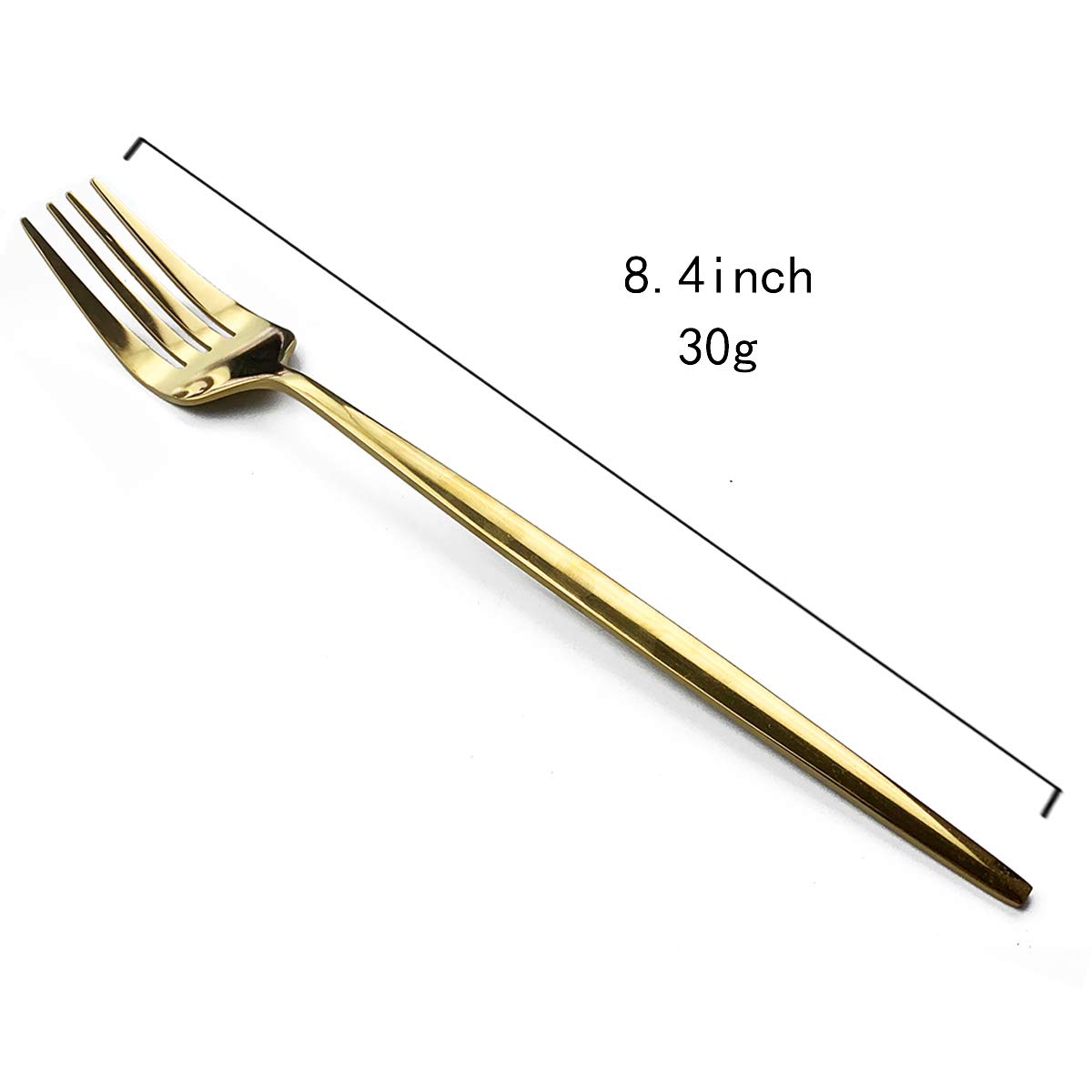 Premium 8.66-Inch Mirror Polished Gold Royal Dinner Forks Set of 6 - Lightweight Stainless Steel Flatware for Fine Dining, Wedding Banquets & Luxury Table Settings