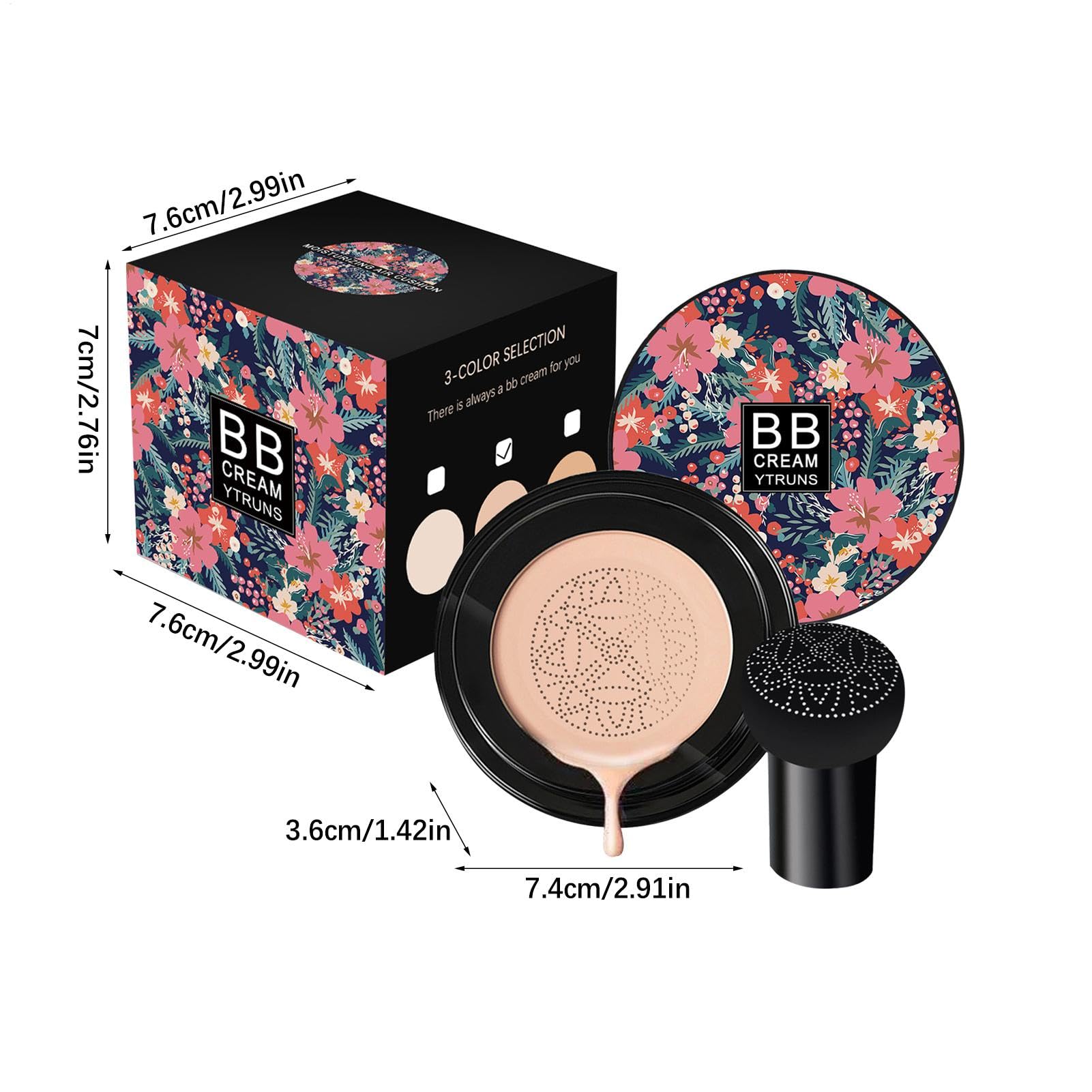 Air Cushion CC Cream - Long Lasting Matte Moisturizing BB Cream Foundation with Concealer | Lightweight Makeup for Flawless Coverage | Perfect for Daily Wear, Office & Special Occasions