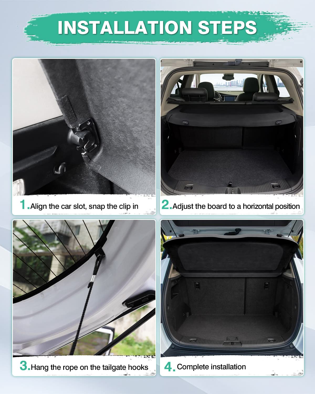 2023-2024-2025 Honda HR-V HRV Retractable Cargo Cover - Heavy Duty Black Trunk Shade Accessory for Luggage Protection | Perfect for Road Trips, Grocery Hauling & Pet Transport