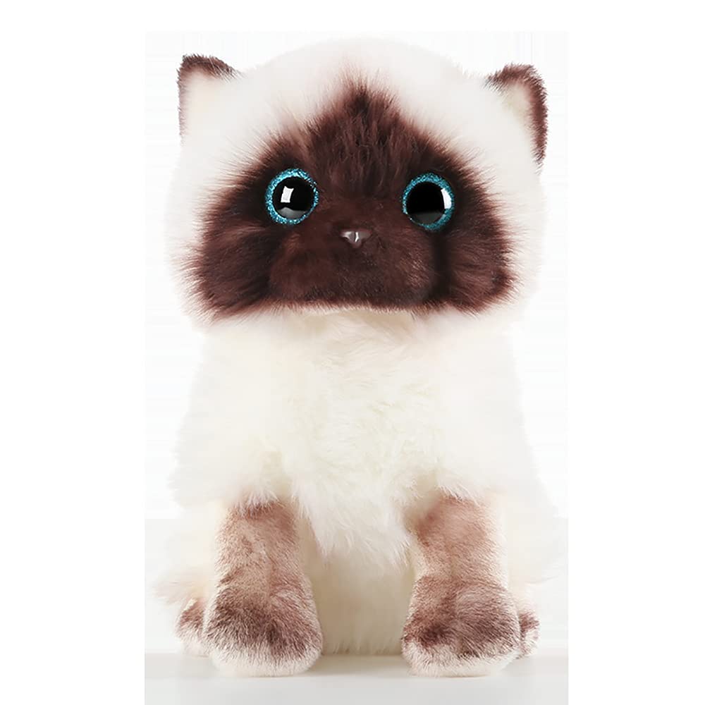 Realistic 10-inch Siamese Cat Plush Toy - Soft Stuffed Animal Doll for Kids, Boys & Girls - Perfect Birthday Gift for Cat Lovers & Parents | Great for Cuddling, Decor, and Playtime