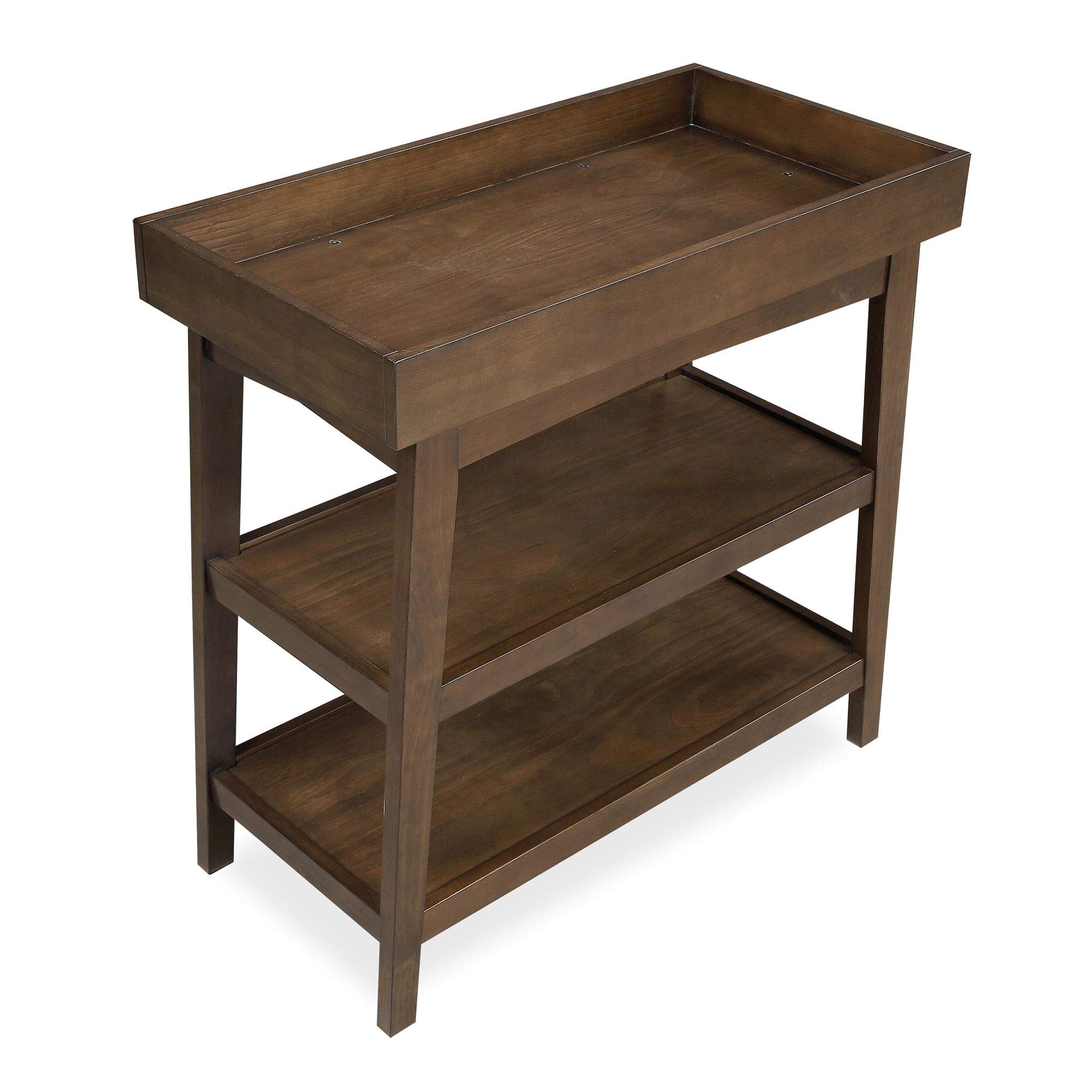 Novogratz Harper Baby Open Changing Table, Walnut - Sturdy Nursery Dresser with Safety Rails for Diaper Changes & Storage | Perfect for Newborns & Toddlers