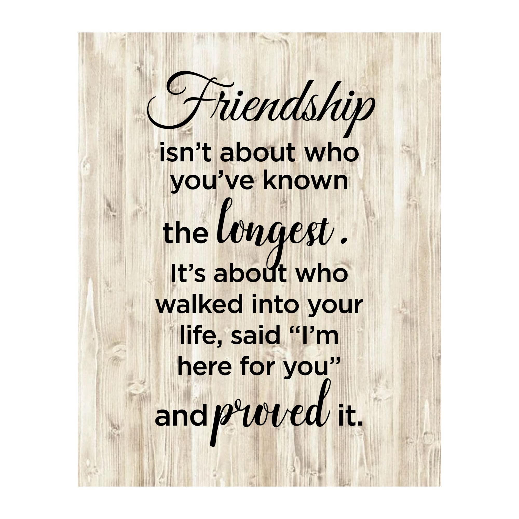 Friendship Isn’t About Who You've Known Longest - Inspirational Wall Art Print, Motivational Quote for Home & Office Decor - Perfect for Living Room, Bedroom, or Workspace - Unframed 8x10
