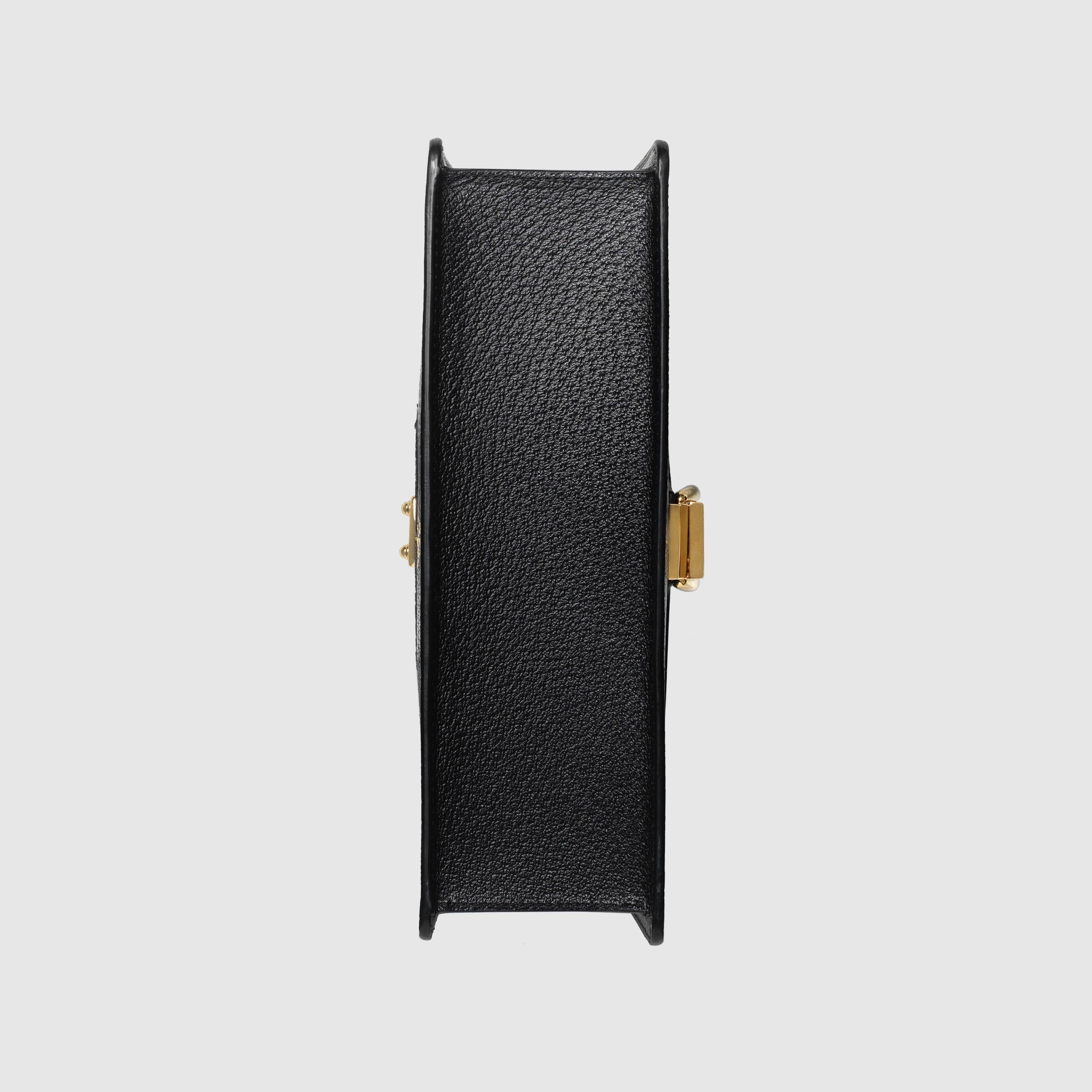 Gucci Sylvie Bee Star Small Shoulder Bag for Women - Luxury Black Leather Crossbody Purse with Gold Chain Strap, Perfect for Date Night, Parties & Special Occasions
