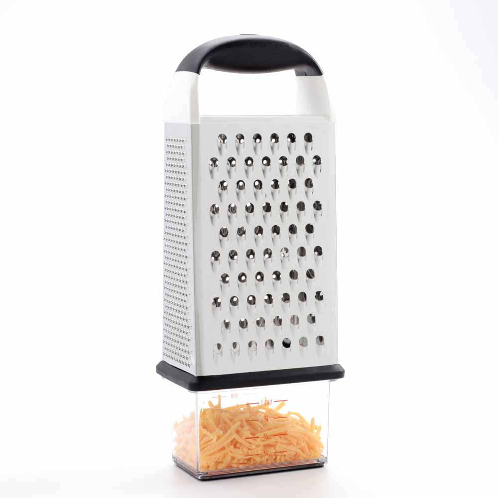 OXO Box Grater - 4-Sided Stainless Steel Cheese & Vegetable Shredder for Kitchen, Cooking & Baking | Perfect for Grating Cheese, Zesting Citrus & Shredding Veggies