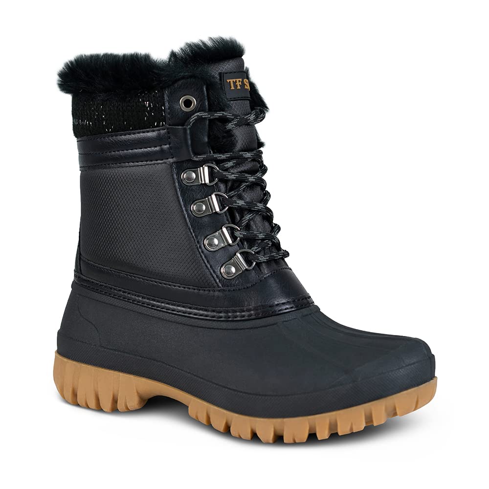 TF STAR Women's Warm Waterproof Winter Snow Boots - Fashionable Comfortable Duck Boots for Outdoor Activities, Snow Hiking & Casual Wear