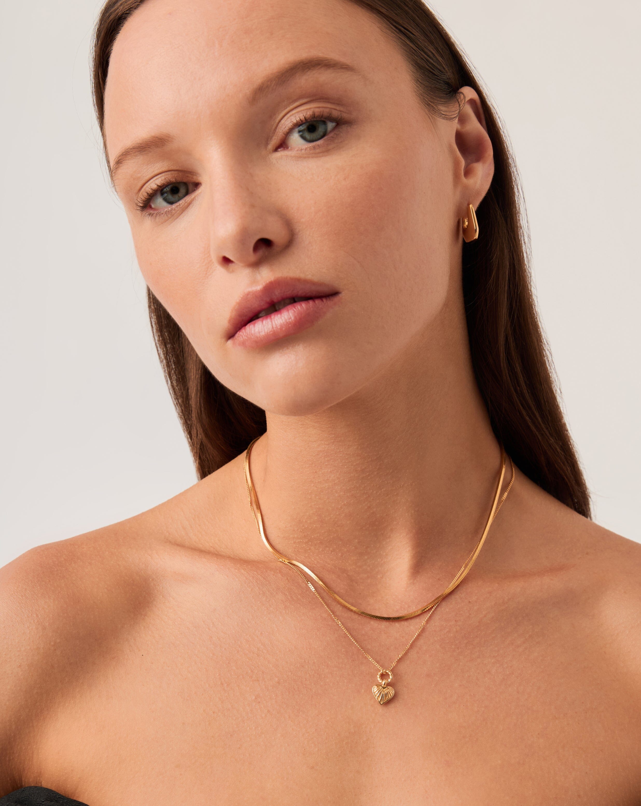 Mini Ridge Heart Charm Pendant Necklace for Women - Dainty Gold/Silver Layering Jewelry Gift for Valentine's Day, Anniversary & Everyday Wear