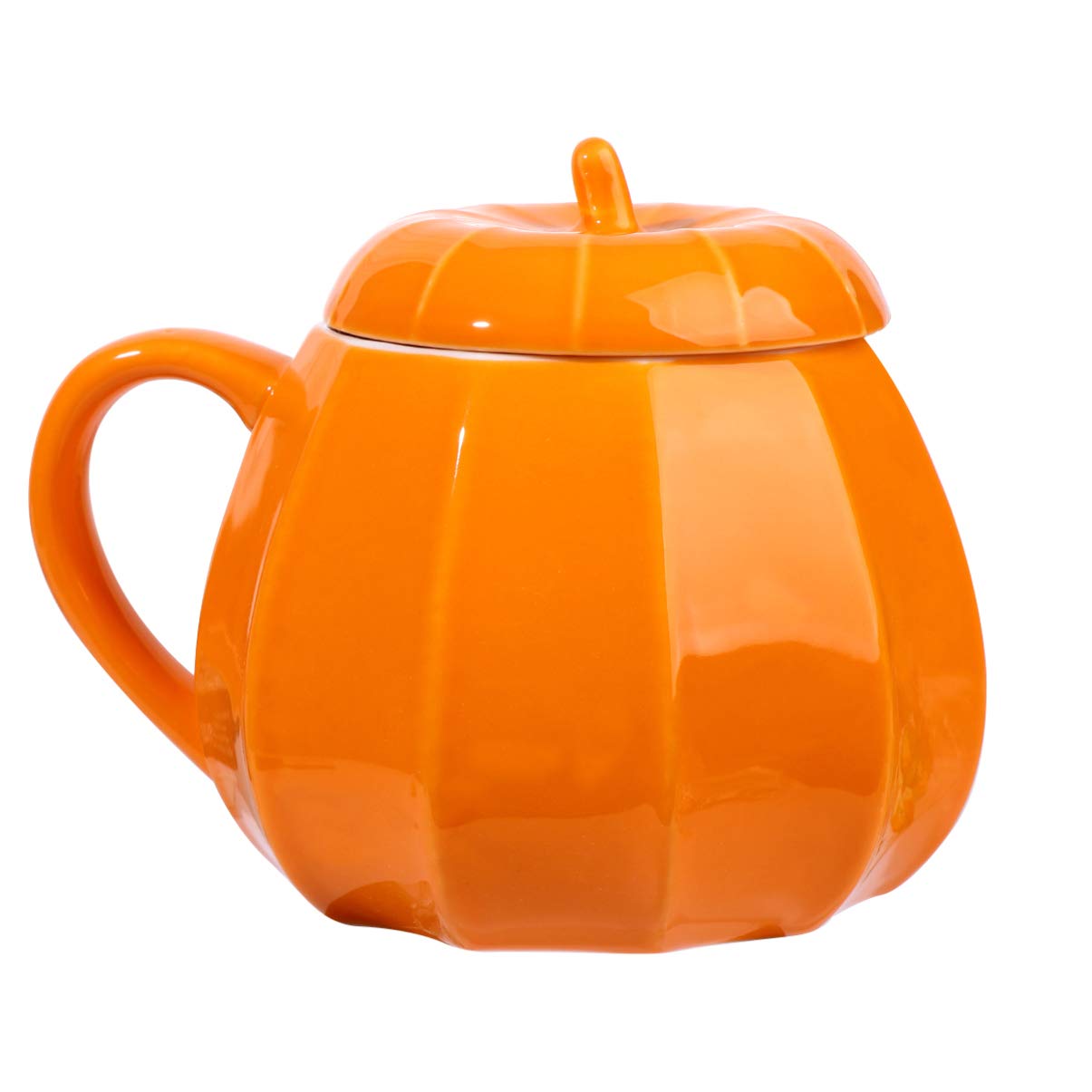 Halloween Pumpkin Shaped Ceramic Coffee Mug with Lid - 12oz Cute & Creative Tea Cup for Office, Home, Gifts (Orange) | Perfect for Fall Decor, Coffee Breaks & Spooky Season