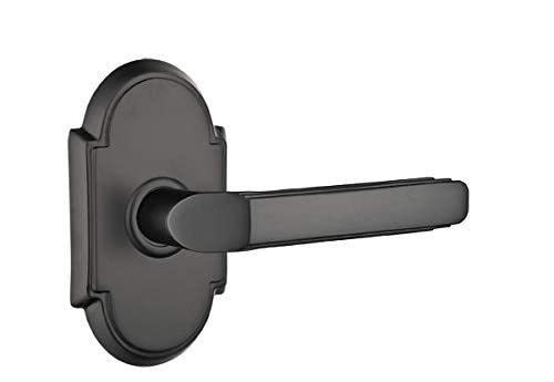 Emtek Milano Lever Passage Set - Style 8 Rosette, Right Hand, Pewter Finish for Interior Doors | Perfect for Bedrooms, Bathrooms & Closets