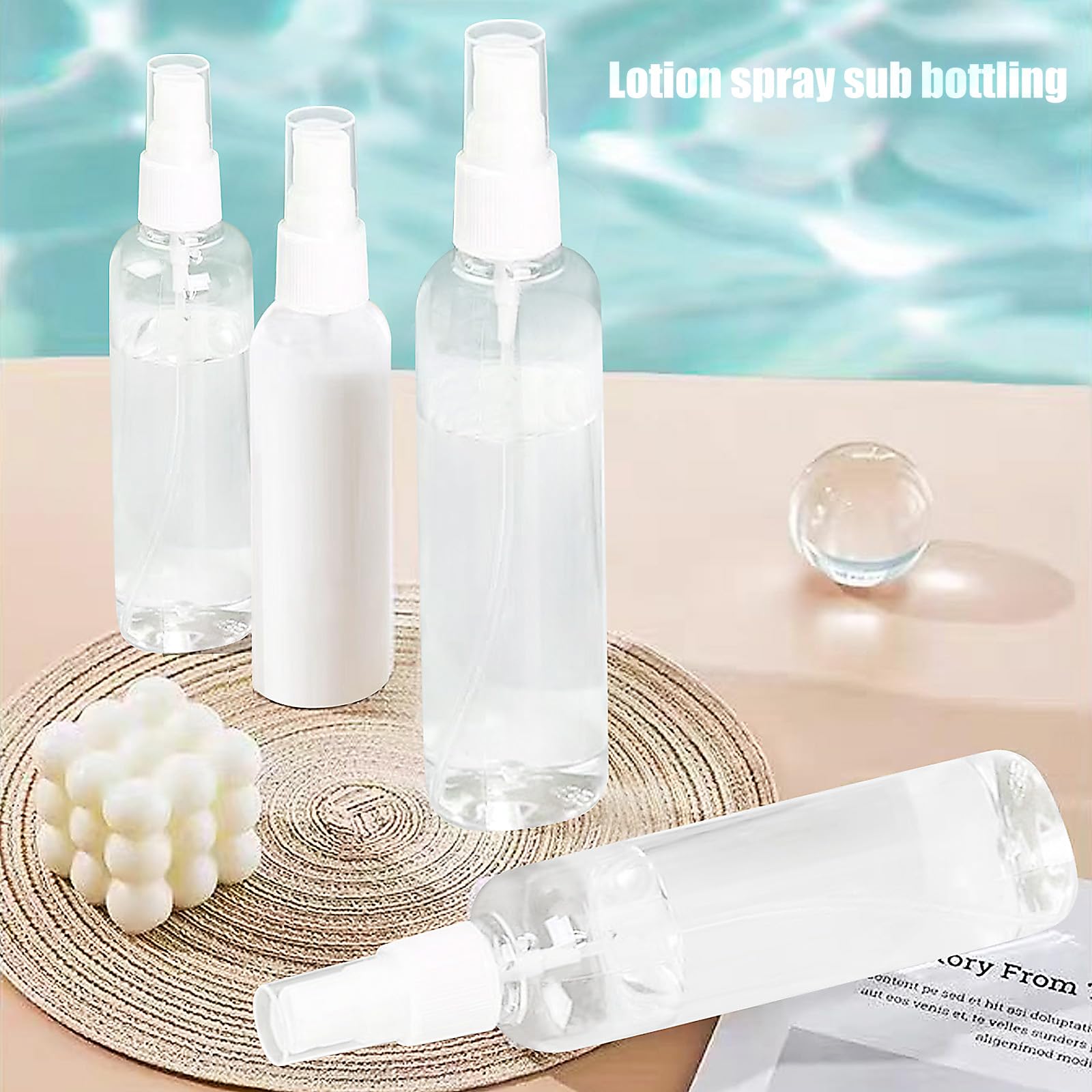 Small Spray Bottles Set - 2 Pack 50ml & 2 Pack 100ml Clear Empty Fine Mist Plastic Refillable Travel Containers for Perfume, Hair Care, Cleaning Solutions & DIY Projects