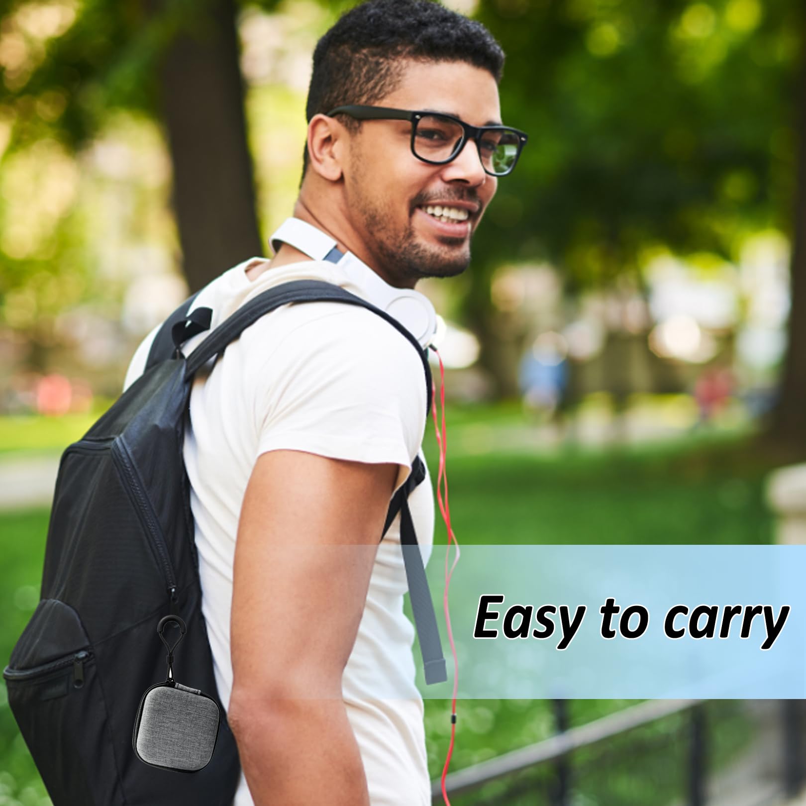 Premium Hard Shell Headphone Case - Durable Protective Storage Bag for Wired & Wireless Earphones, Portable Zippered Carrying Pouch for Travel, Gym, Office & Daily Use