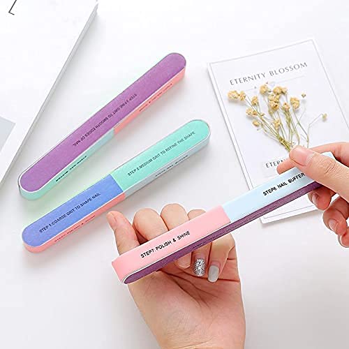7-Sided Nail Buffer Block & Shine Kit - Professional Acrylic Nail Polisher, Smoother & File for Perfectly Smooth & Shiny Nails - Pack of 2 (Ideal for Salon, Home Manicures & Nail Care Routines)