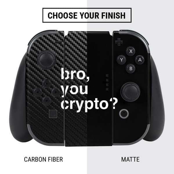 Skinit Decal Gaming Skin for Nintendo Switch Bundle - Officially Licensed Bro You Crypto Design | Protective Vinyl Cover for Gaming Console | Perfect for Travel, Gaming Sessions & Collectors