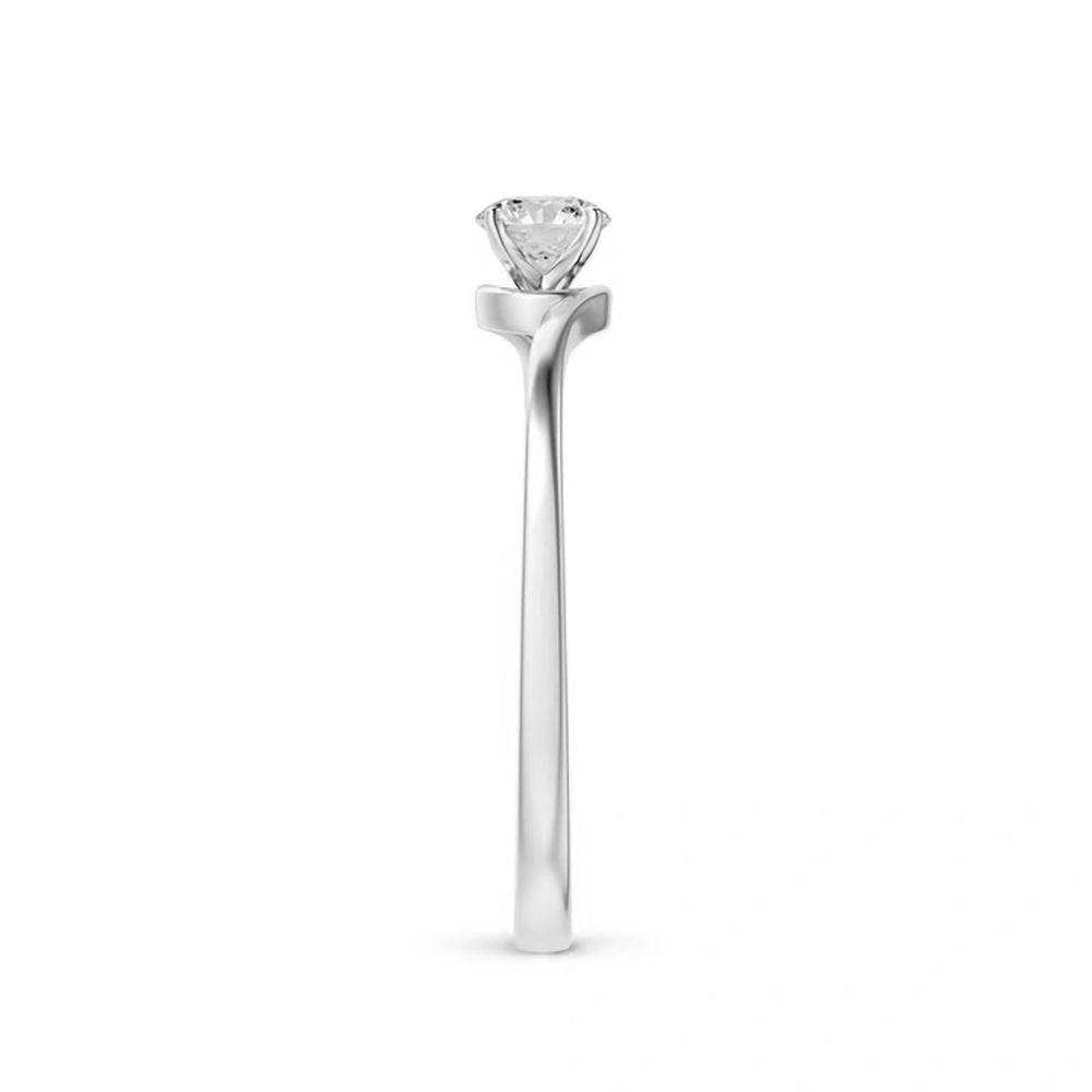 Classic Solitaire Round Lab Grown Diamond Twist Promise Ring for Women - Elegant Engagement, Anniversary & Wedding Jewelry Gift
