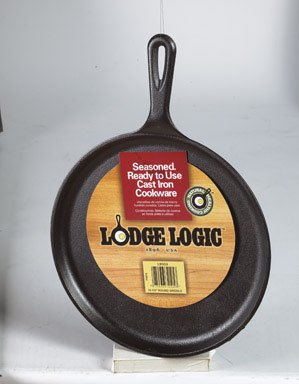Lodge Logic 10.5 Inch Pre-Seasoned Cast Iron Round Griddle - Perfect for Stovetop, Oven & Campfire Cooking - Ideal for Pancakes, Steaks & More