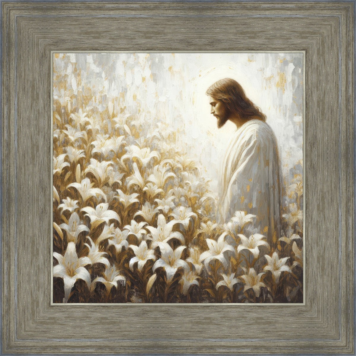 Consider The Lilies - Inspirational Christian Wall Art Decor for Home & Office | Perfect for Living Room, Bedroom, Church & Gift Giving
