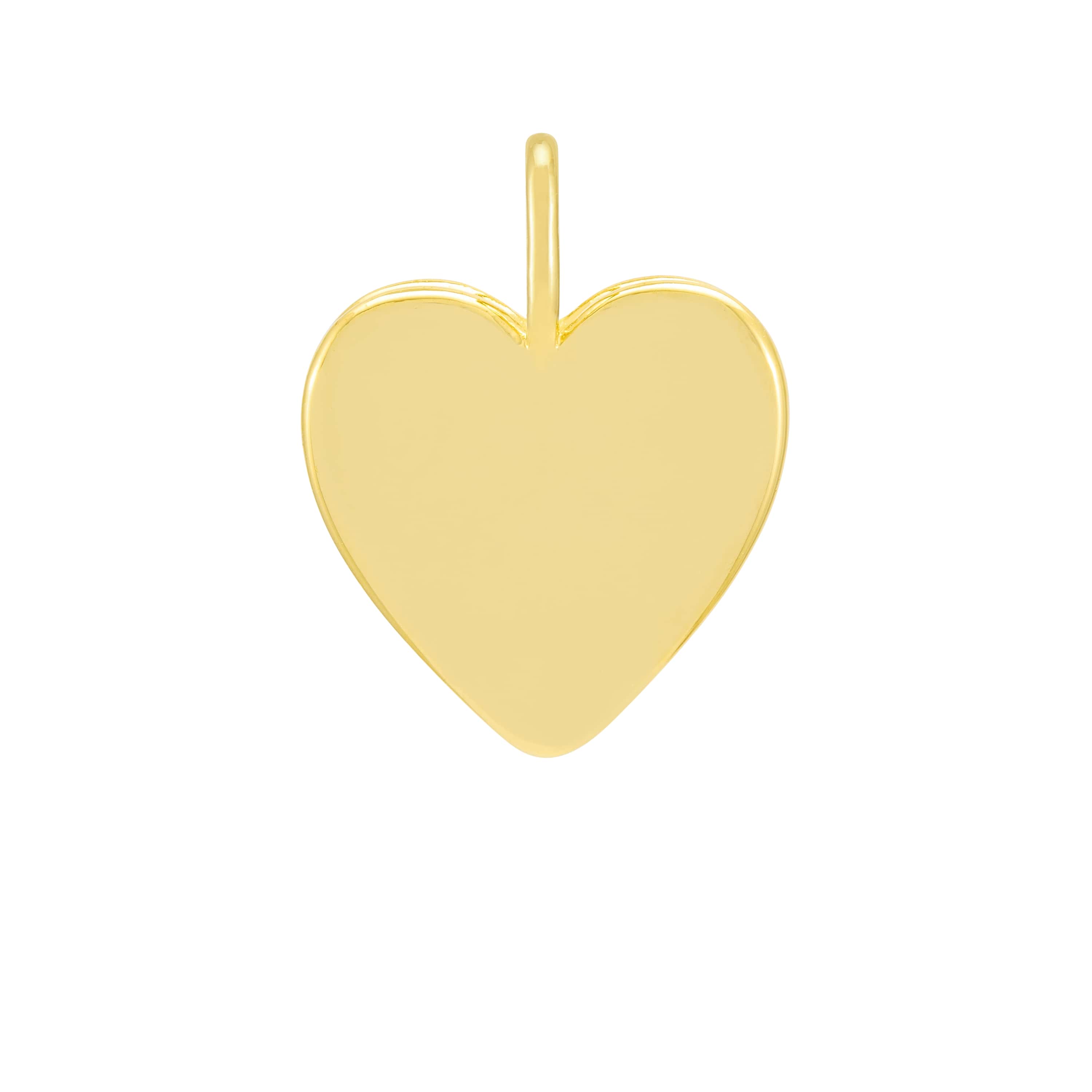 Engravable Gold Plated Small Heart Charm Eb5289G - Perfect for Necklaces, Bracelets & DIY Jewelry Making - Gift for Her, Valentine's Day, Anniversary