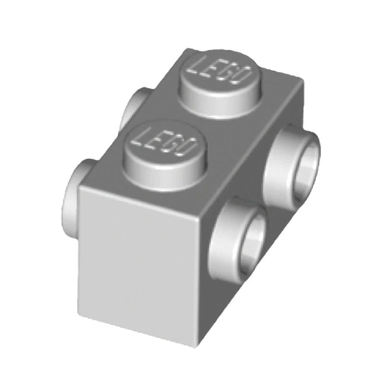LEGO Brick, Modified 1 x 2 with Studs on Sides, Light Grey [52107] - Perfect for MOC Building, LEGO Technic Projects & Creative DIY Designs