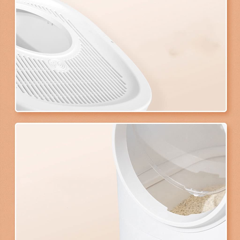 Odor-Proof Top Entry Cat Litter Box with Splash Guard - Large Enclosed Cat Toilet for Multiple Cats - White Plastic Litter Box for Home & Apartment Use - Easy Clean Design for Kittens & Adult Cats