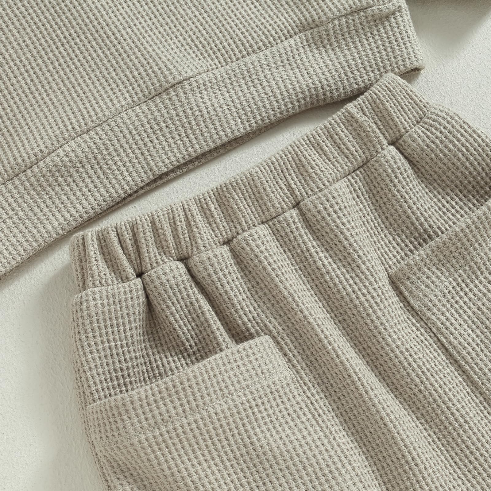 Unisex Baby Waffle Top & Elastic Pant Set - Soft Ribbed Cotton Newborn Toddler Clothes for Boys & Girls | Perfect for Playtime, Photo Shoots & Daily Wear