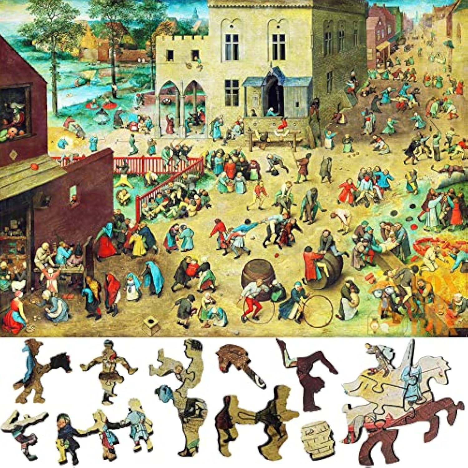 Premium 560-Piece Wooden Jigsaw Puzzle for Adults - Unique Shaped Pieces - Made in USA by FoxSmartBox - Challenging Brain Teaser & Family Game Night Activity - Perfect for Stress Relief, Cognitive Training & Parent-Child Bonding