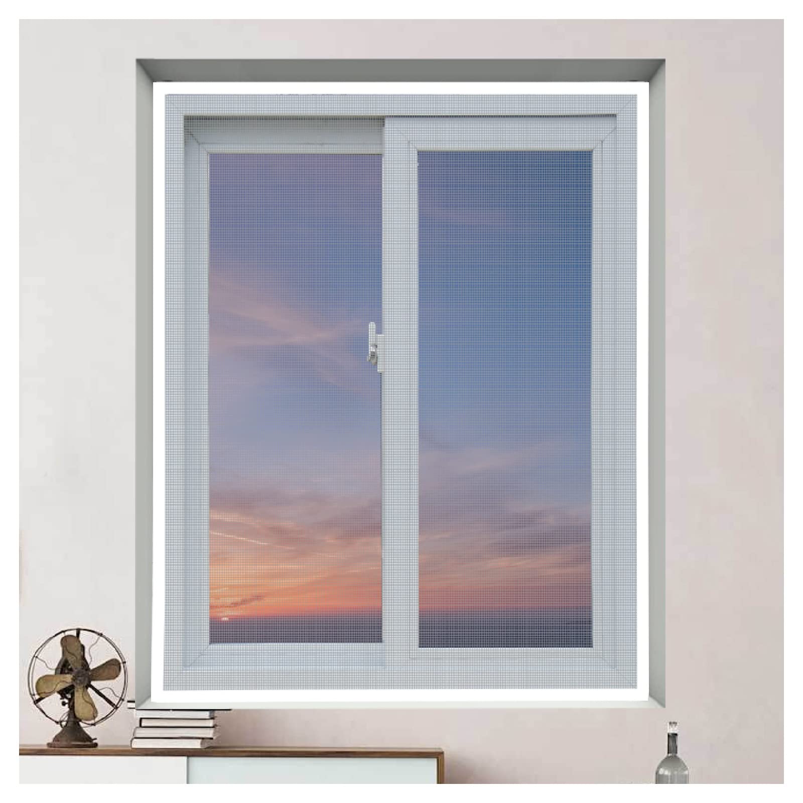 Fly Screens for Windows - Fiberglass Mesh Window Screens with Magic Tape Installation, Lightweight & Breathable, 37 Size Options - Perfect for Home, Office, and Patio Bug Protection