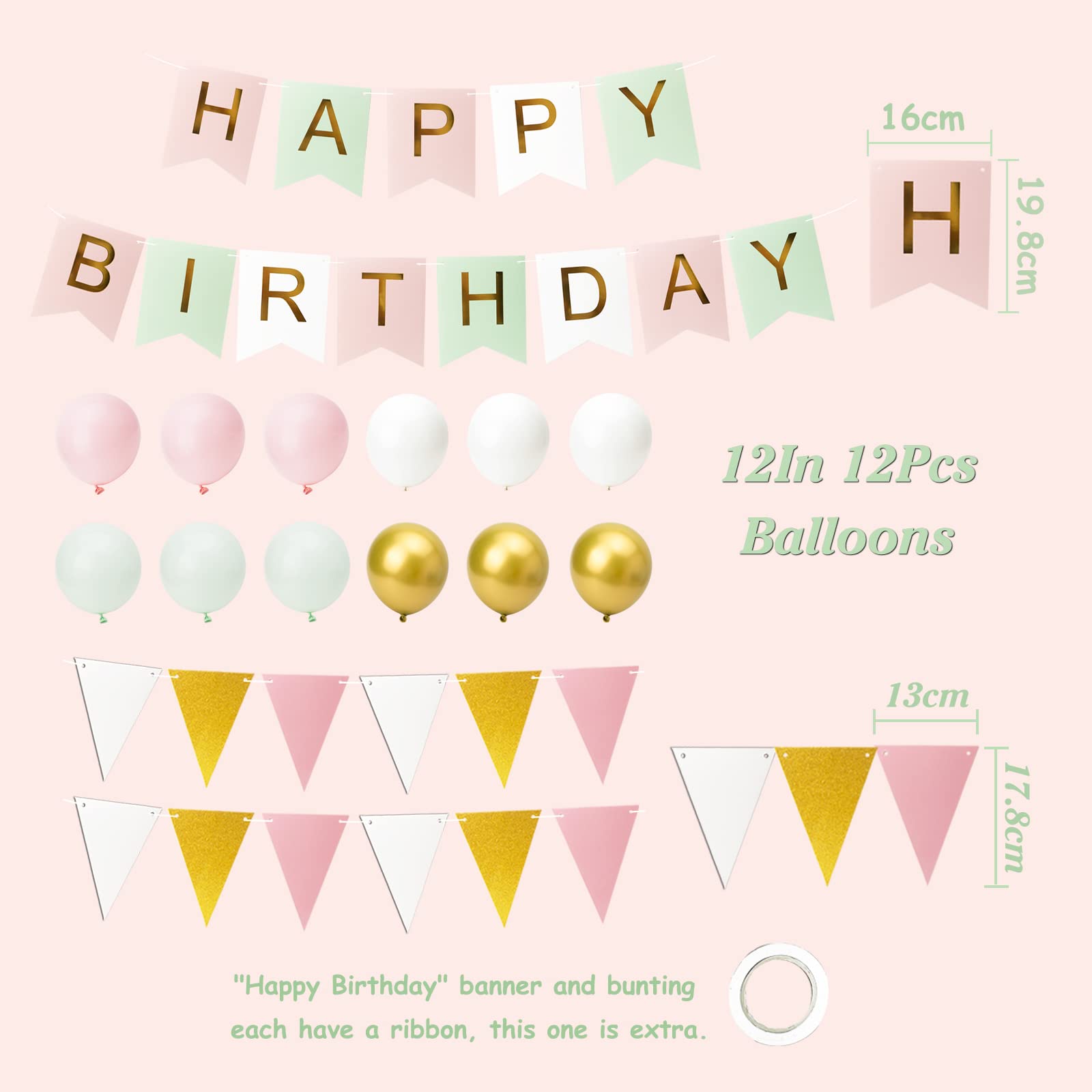 Happy Birthday Banner & Balloons - 12