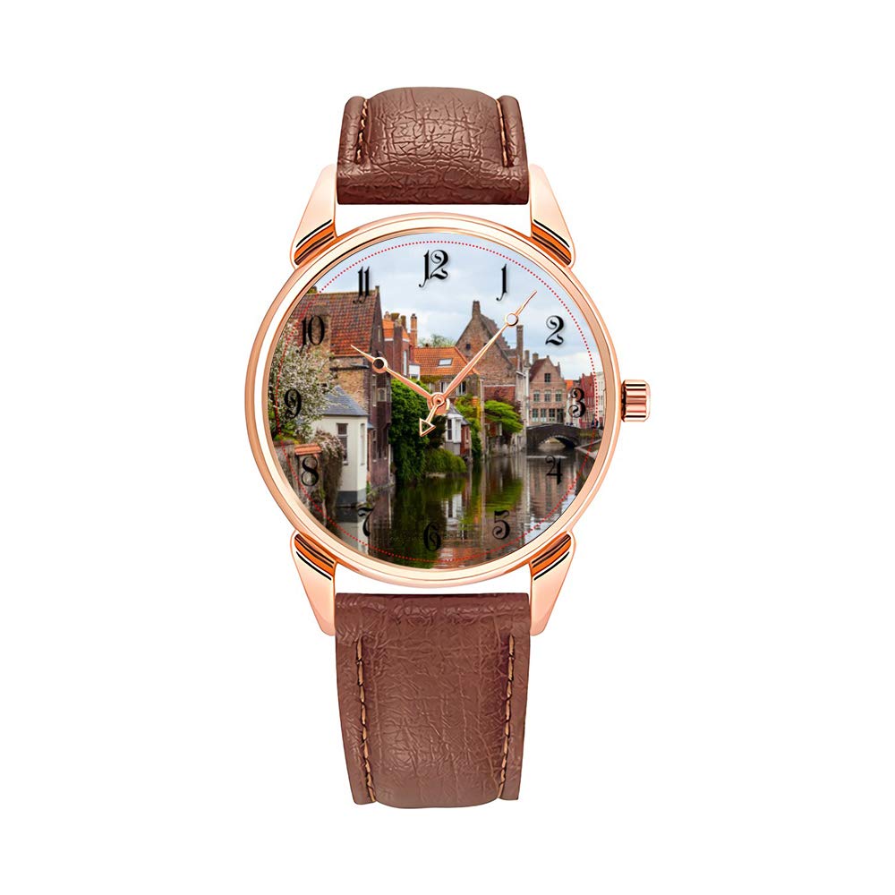 Luxury Men's Quartz Watch - Waterproof Luminous Brown Leather for Business & Outdoor