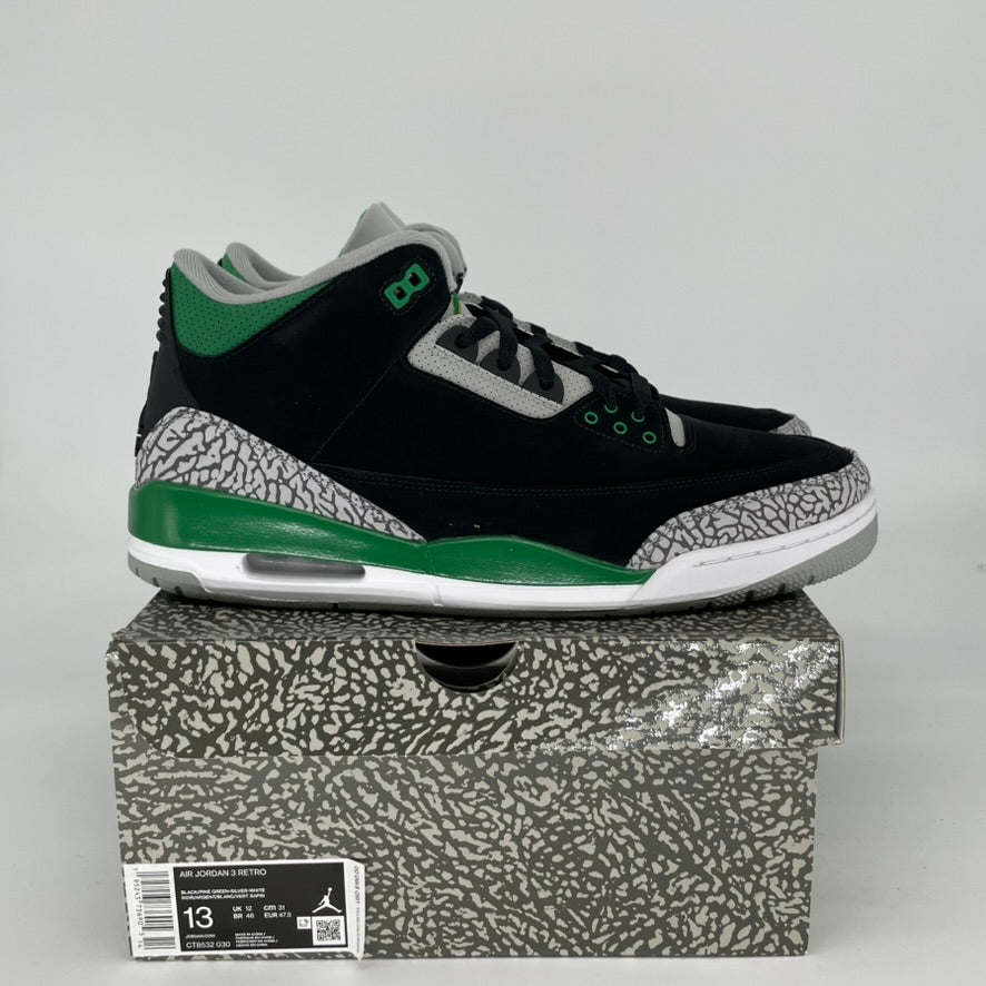 AIR JORDAN 3 Retro Pine Green Men's Basketball Shoes Size 13 - CT8532-030 | Authentic Sneakers for Casual Wear & Street Style
