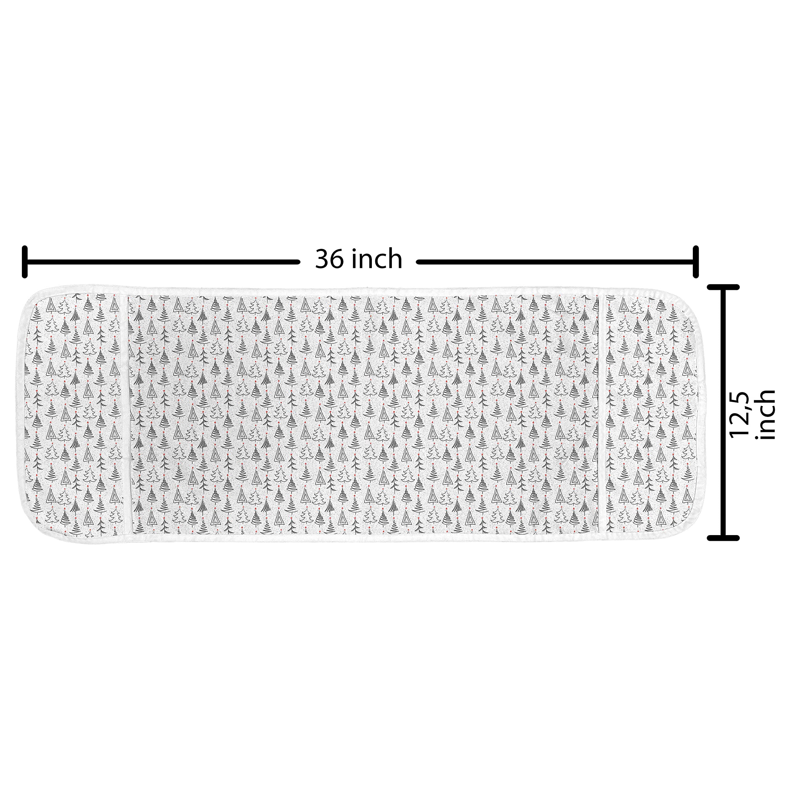 Ambesonne Christmas Tree Microwave Cover - Waterproof Kitchen Organizer with Pockets, 36