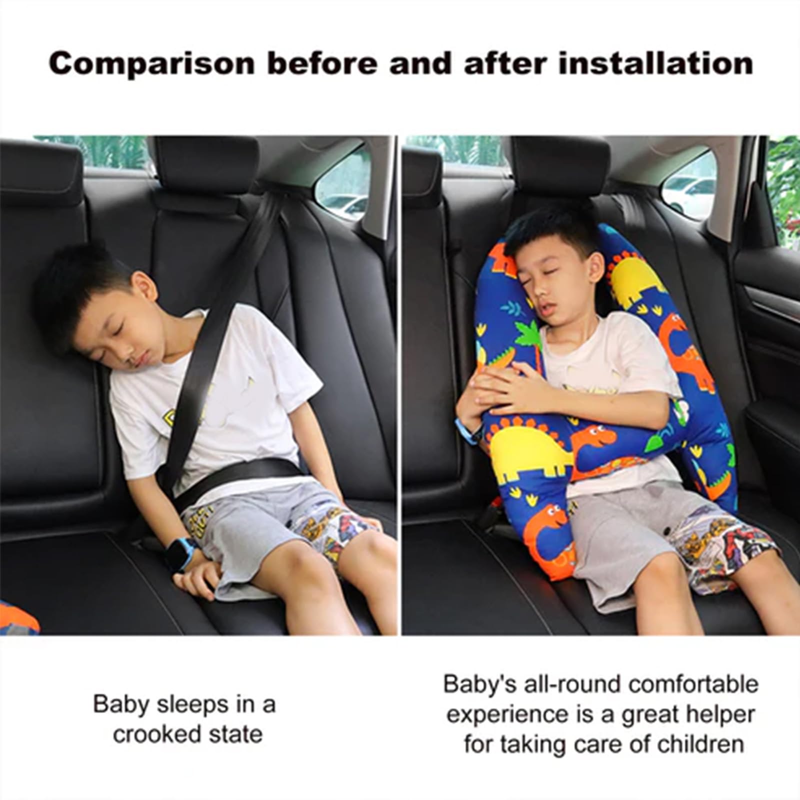 Swiftcare™ Travel Pillow for Kids & Adults - H-Shape Neck Support Car Sleeping Pillow with Safety Cushion | Perfect for Road Trips, Airplane Travel & Long Commutes